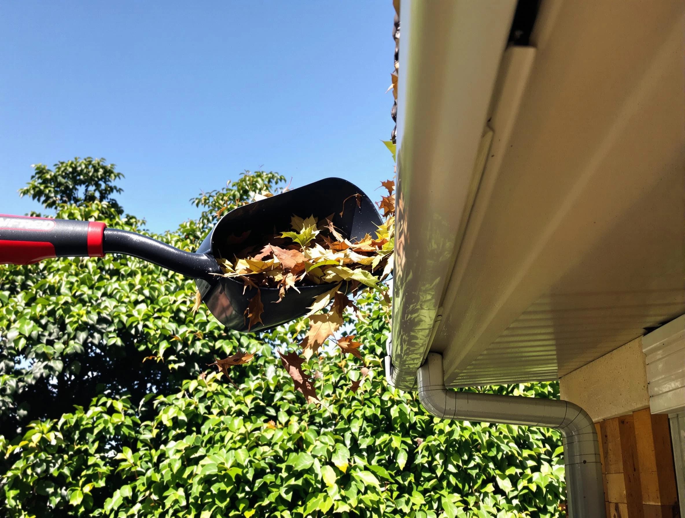 Brunswick Roofing Company performing gutter cleaning at a home in Brunswick, OH