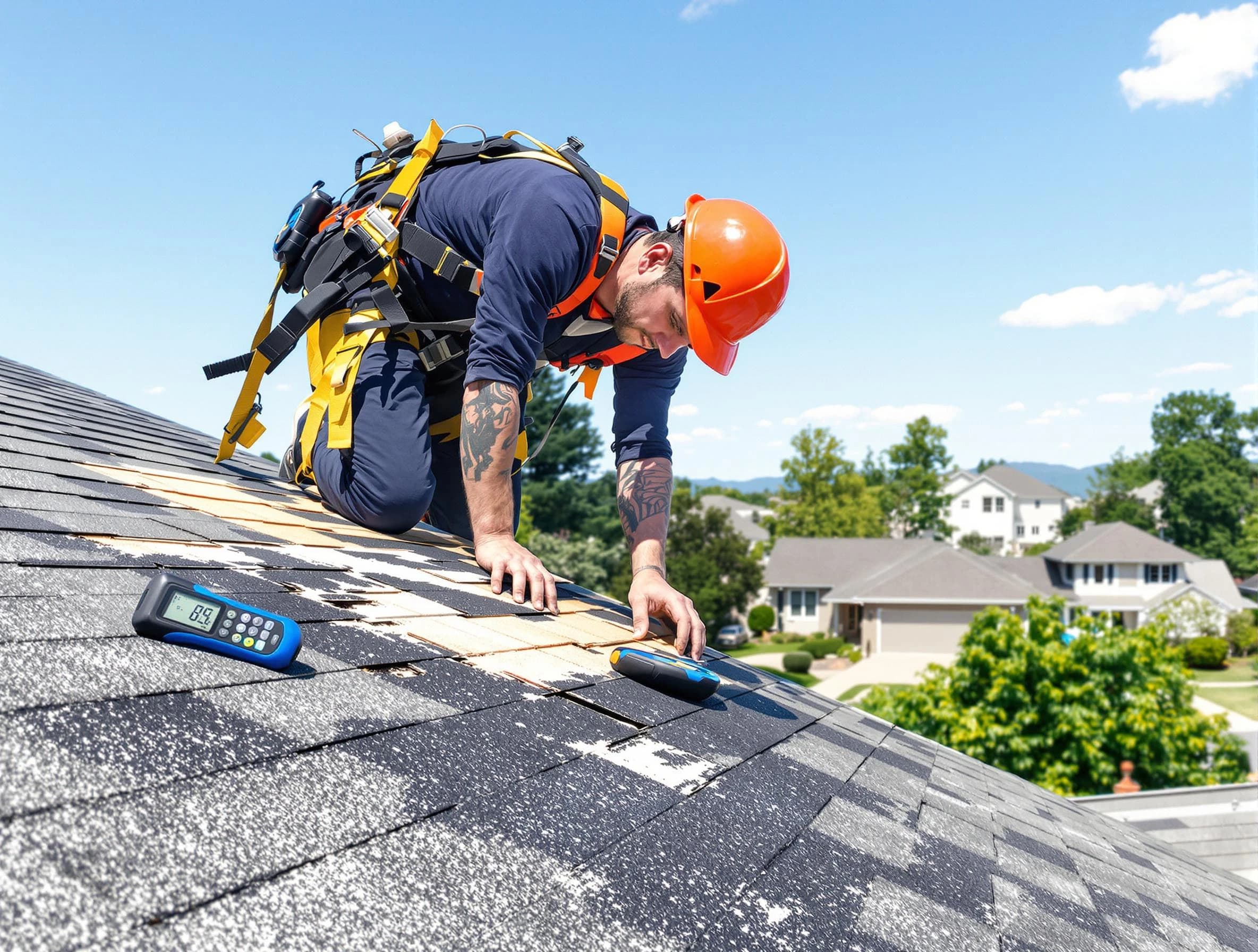 Brunswick Roofing Company professional performing roof repairs in Brunswick, OH